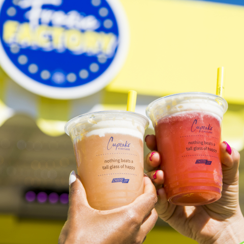 The Frozie, Cupcake's one-of-a-kind "frozen-selfie" wine drink is back by popular demand and available in the Festival Frosé Frozie and the Chi-Town Chiller. (Photo: Business Wire)