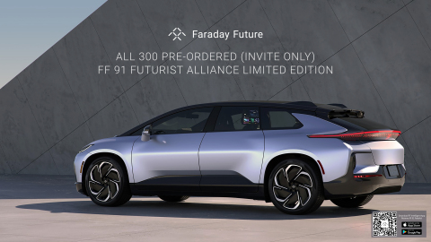 Faraday Future announces that all 300 of its invite-only FF 91 Futurist Alliance Edition vehicles have been pre-ordered (Photo: Business Wire)