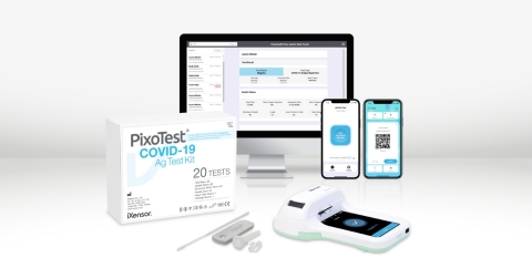 PixoHealth Pass Admin Solution empowers sustainable, safe reopening together with PixoTest POCT COVID-19 Antigen Test. (Photo: Business Wire)