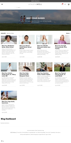 AthletaWell Guides page (Photo: Business Wire)