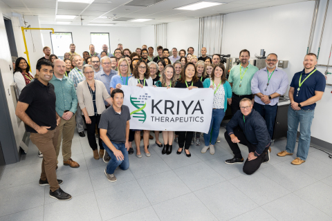 The Kriya Therapeutics team at the Research Triangle Park, North Carolina manufacturing facility. (Photo: Business Wire)