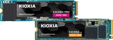 キオクシア株式会社：ハイスピードモデル「EXCERIA PRO SSDシリーズ」とメインストリームモデル「EXCERIA G2 SSDシリーズ」 （画像：ビジネスワイヤ）
