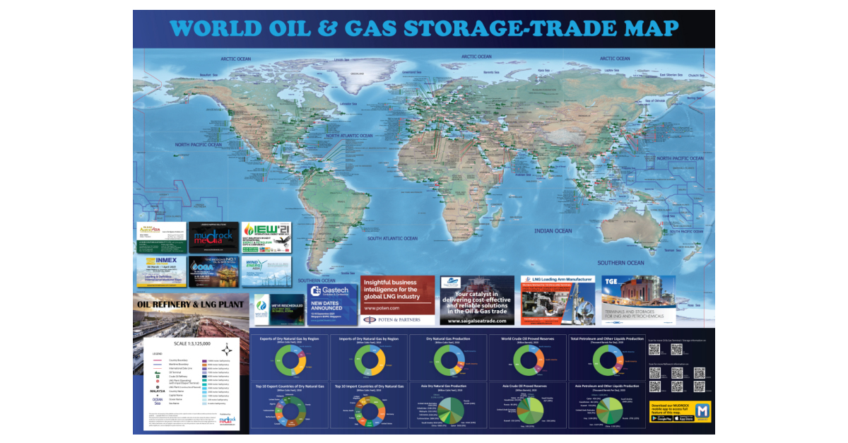 Complimentary World LNG Map at Gastech 2021 and World Gas Conference