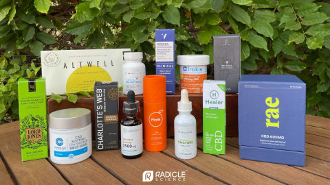 Thirteen mission-driven U.S. CBD brands participating in Radicle ACES include ALTWELL, Charlotte’s Web, Columbia Care, Healer, Lord Jones, Maven Hemp, MD FARMA, Peels (a citrus-derived brand), Prospect Farms, PURAURA Naturals from Enhanced Botanicals, Rae Wellness, Trokie, and Verséa Wellness. (Photo: Business Wire)