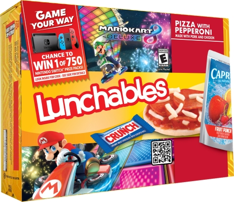 Build, stack and play exclusive Lunchables challenges for a chance to win a Nintendo Themed Mystery Prize Pack. (Photo: Business Wire)