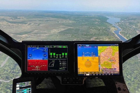 Joby’s real aircraft has flown over 1000 flights. The simulator shown here is flying over the DC region. (Photo: Business Wire)