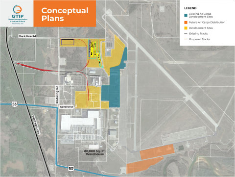 The newly developed Global Transportation & Industrial Park of Oklahoma (GTIP) includes more than 200 acres of shovel-ready and build-to-suit land that will deliver new opportunities for air, rail, and truck transport, as well as spaces for transloading, warehousing, distribution, and manufacturing. (Photo: Business Wire)