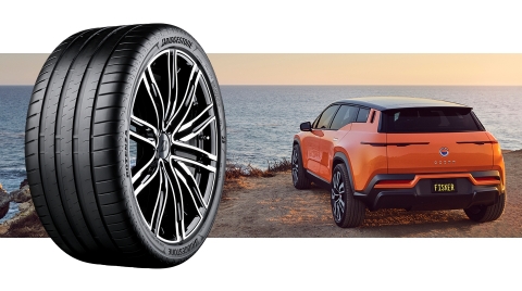 The custom-engineered Bridgestone tires will be available in two tire sizes: 255/50 R20 & 255/45 R22.  Fisker Inc., passionate creator of the world's most sustainable electric vehicles and advanced mobility solutions, and Bridgestone, a global leader in tires and rubber providing solutions for safe and sustainable mobility, are today announcing a new partnership. Fisker has selected Bridgestone as the exclusive tire partner for the much-anticipated Fisker Ocean all-electric SUV. (Photo: Business Wire)