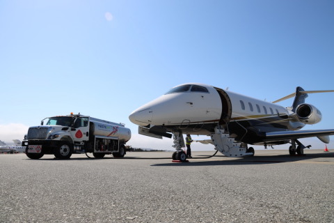 4AIR, is facilitating a sustainable aviation fuel (SAF) offering at Monterey Regional Airport with fixed base operator (FBO) Del Monte Aviation and the Monterey Fuel Company LLC. Flexjet, a global leader in private jet travel, is the launch customer, and will uplift only SAF for its aircraft taking on fuel at Monterey. (Photo: Business Wire)