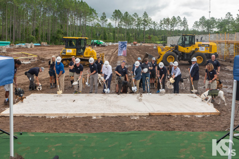 Earlier today, K9s For Warriors began preliminary construction on its Campus for K9 Operations, an additional Northeast Florida facility which will serve as a “mega kennel” capable of housing more than 150 Service Dogs-in-training. (Photo: Business Wire)