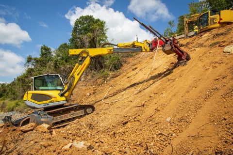 GeoStabilization International uses the new Remote Operated Launcher System to provide flexible and customizable slope stability critical for maintaining safe and sustainable infrastructures. (Photo: Business Wire)