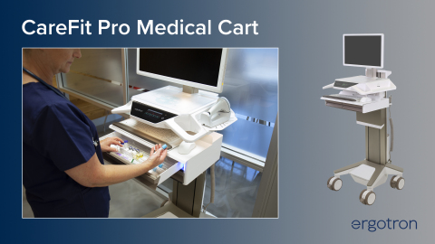 Ergotron's CareFit Pro Medical Cart sets a new standard in resimercial design and reliably adapts to future and current workflows with ease. (Graphic: Business Wire)