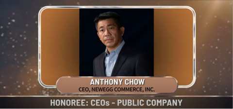 Newegg CEO Anthony Chow was honored by Los Angeles Times B2B Publishing in this year’s CEO & CFO Leadership Awards (photo credit L.A. Times B2B Publishing)
