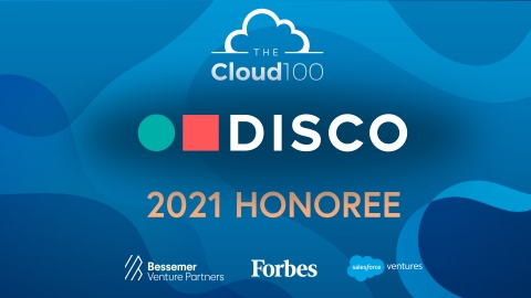 DISCO is Named to the 2021 Forbes Cloud 100 (Graphic: Business Wire)