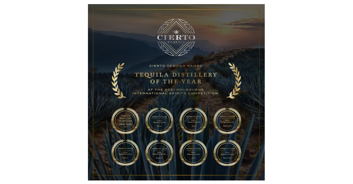 Cierto Tequila Named Tequila Distillery of the Year at the 2021 Melbourne International Spirits