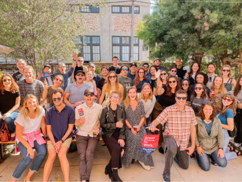 original ProductPlan team fosters a culture of trust and connection during a team bonding event in Santa Barbara. (Photo: Business Wire)