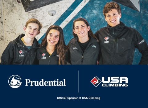 Prudential is proud to sponsor USA Climbing, including teammates Colin Duffy, Brooke Raboutou, Kyra Condie and silver medalist Nathaniel Coleman. (Photo: Business Wire)