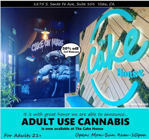 The Cake House Vista is now open for recreational cannabis sales! Visit at 1275 S Santa Fe Ave Suite 101, Vista, CA 92083! (Photo: Business Wire)