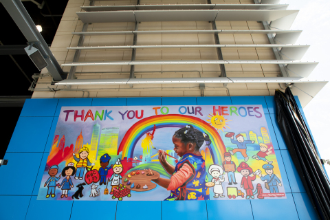 ‘Angels Among Us’ by MetLife mural contest winner Tricia Reilly-Matthews at MetLife stadium (Photo: Business Wire)