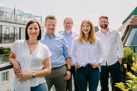 Image copyright of Carina Brunthaler Adverity's Management Team (left to right): Christina Schlesinger (Chief Customer Officer), Andreas Glänzer (Chief Operating Officer), Alexander Igelsböck (Chief Executive Officer), Harriet Durnford-Smith (Chief Marketing Officer), Martin Brunthaler (Chief Technology Officer)