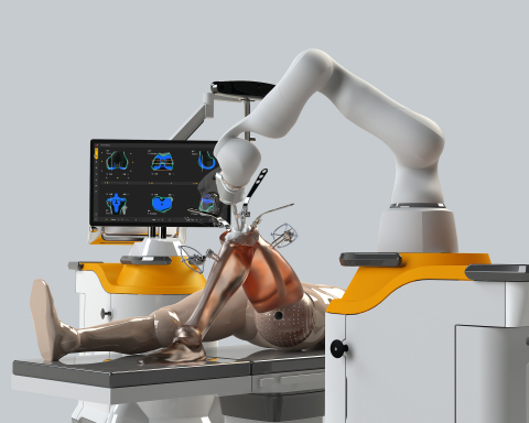 Monogram operating theater and surgical robot for total knee replacement. (Photo: Business Wire)