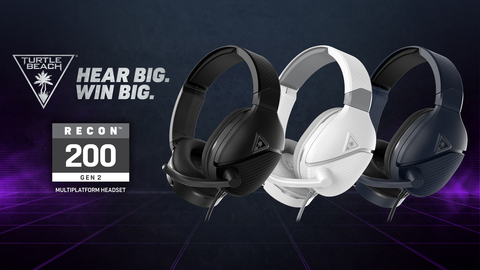 Hear big, win big, and get more for your money with Turtle Beach's Recon 200 Gen 2 multiplatform gaming headset. The redesigned Gen 2 headset offers gamers more features and functionality than its predecessor, while keeping the original model's attractive $59.95 MSRP. Recon 200 Gen 2 is available for pre-order today at www.turtlebeach.com and participating retailers worldwide, and launches September 19, 2021. (Graphic: Business Wire)