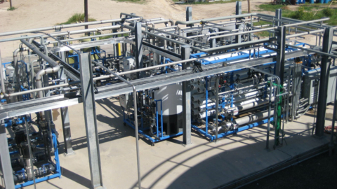 Twin 225 gallon per minute ultrapure water treatment system manufactured by Progressive Water Treatment for a Power plant. (Photo: Business Wire)