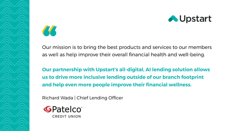 Quote from Richard Wada, Chief Lending Officer, Patelco Credit Union (Graphic: Business Wire)