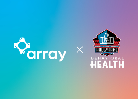 Array Behavioral Care, the largest telepsychiatry practice in the country and a thought leader in modern behavioral health care, has been chosen as the exclusive national telebehavioral health partner of Hall of Fame of Behavioral Health, an affiliate of The Pro Football Hall of Fame. (Graphic: Business Wire)