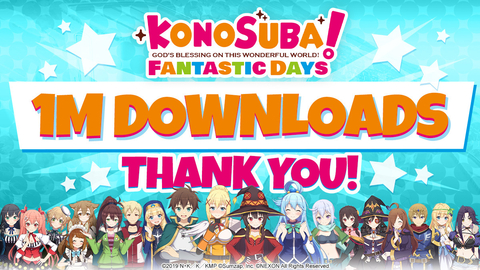 KonoSuba: Fantastic Days - 1 Million Downloads (Graphic: Business Wire)