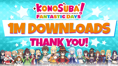 original KonoSuba: Fantastic Days - 1 Million Downloads (Graphic: Business Wire)