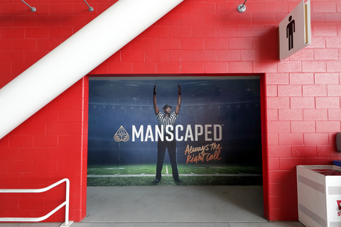 Levi’s Stadium, home to the San Francisco 49ers, is freshly ‘scaped this season. Manscaped’s 265 creative designs are perfectly placed throughout the venue’s restrooms, including the widely viewed bathroom entrances along the concourse. (Photo: Business Wire)
