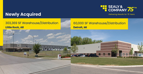 Sealy & Company recently acquired 8 Industrial Parkway in Little Rock, Arkansas, and 4333 Matthew Drive in Detroit, Michigan. Both assets were acquired in off-market transactions just days apart. (Graphic: Business Wire)