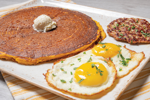 First Watch gives the fall season an early welcome with the return of its fan favorite Pumpkin Pancake Breakfast. Featuring two cage-free eggs cooked to order, First Watch's signature Pumpkin Pancakes and a Jones Dairy Sausage, this hearty breakfast is now available nationwide through October 31, alongside a mouthwatering array of other fall-inspired dishes. (Photo: Business Wire)