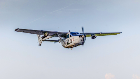 original Logos Technologies' BlackKite IR WAMI Pod on a Cessna in flight. (Photo: Business Wire)