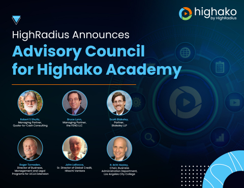 HighRadius Announces Advisory Council for Highako Academy.
(Photo: Business Wire)