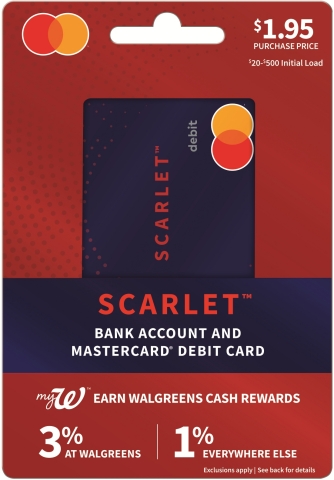 SCARLET™, A NEW BANK ACCOUNT AND DEBIT MASTERCARD®, LAUNCHES EXCLUSIVELY AT WALGREENS, PROMOTES A PATH TO FINANCIAL HEALTH, EARNS REWARDS ON PURCHASES AT WALGREENS AND BEYOND (Photo: Business Wire)