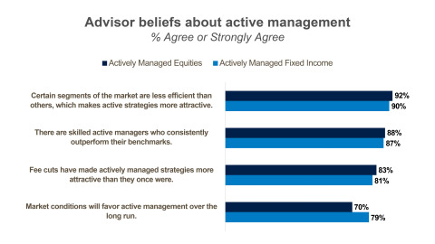 Advisors beliefs about active management (Photo: Business Wire)