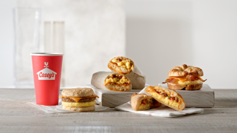 Casey’s is introducing its new breakfast lineup. Guests can now start their day with the Signature Handheld, a handmade, perfectly portable breakfast option that starts with Casey’s delicious, made-from-scratch dough along with an all-new Loaded Breakfast Burrito and Loaded Breakfast Bowl to complete the menu. (Photo: Business Wire)