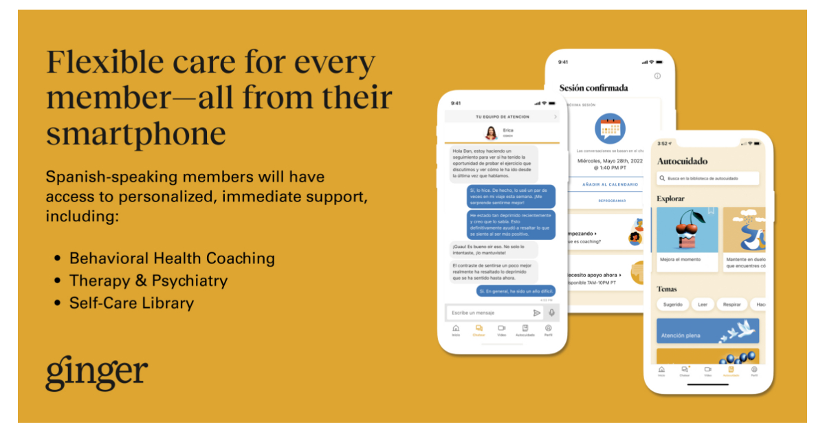 Ginger Announces its OnDemand Mental Healthcare Offering in Spanish for all 25 Million People