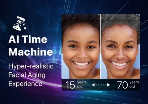 original Experience the most realistic face aging simulation with the YouCam Time Machine (Graphic: Business Wire)