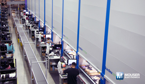 Mouser has installed 102 vertical lift modules (VLMs), the most at any company in the Western Hemisphere and the fourth largest VLM installation in the world. (Photo: Business Wire)