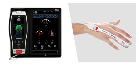 Masimo Root with the Single-patient-use rainbow SuperSensor (Graphic: Business Wire)