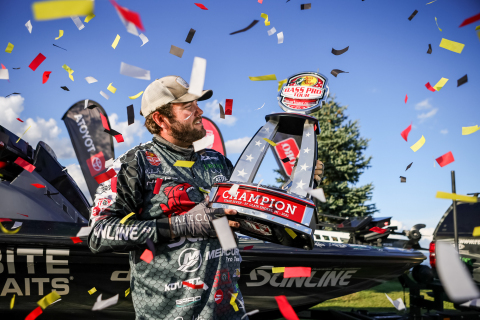 Pro angler "The Real Deal" Michael Neal caught 58 smallmouth bass Wednesday totaling 168 pounds, 11 ounces, to win the MLF Bass Pro Tour CarParts.com Stage Seven at Lake St. Clair Presented by Covercraft in St. Clair Shores, Michigan. (Photo: Business Wire)