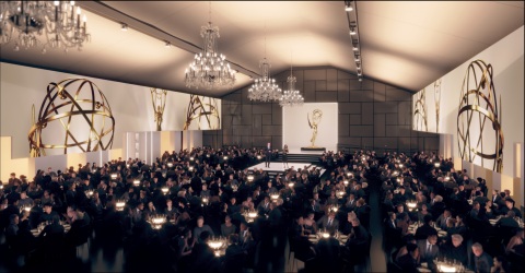 A sneak peek at the 73rd Emmy Awards stage design. (Photo: Television Academy)