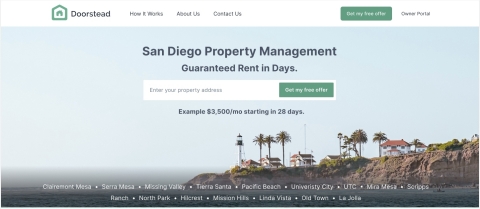 Doorstead provides landlords with full-service property management and guaranteed rent within a set time frame, even if the property is vacant. (Graphic: Business Wire)