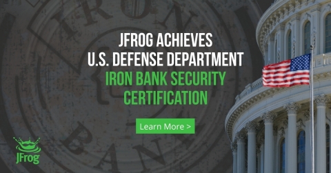 JFrog Platform now accredited in Iron Bank for delivering multilayer security and management for public sector entities. (Graphic: Business Wire)