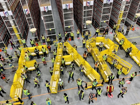 Fargo ND Fulfillment Center associates celebrate the facility opening on September 20, 2021 (Photo: Business Wire)