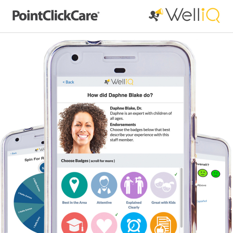 Well iQ and PointClickCare integration, providing real-time patient feedback for the senior care continuum. Improving the patient experience. (Graphic: Business Wire)