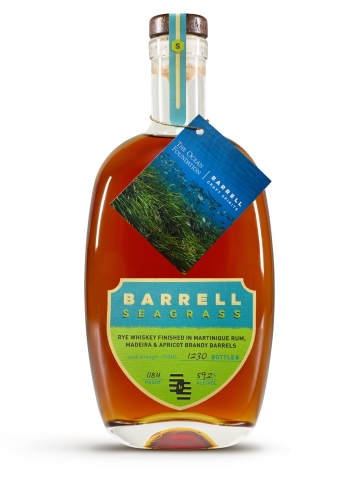 Barrell Craft Spirits created special hangtags that will be placed on select bottles of Barrell Seagrass beginning this month to celebrate National Bourbon Heritage Month and Climate Week (Sept. 20-26). BCS will donate a portion of the proceeds from the sale of these bottles to The Ocean Foundation in support of reversing the trend of destruction of ocean environments around the world, specifically contributing to the conservation and restoration of seagrass. Barrell Seagrass is now available at select retailers within the brand’s current 48 U.S. markets and online via the BCS website at https://shop.barrellbourbon.com/barrell-seagrass-in-partnership-with-the-ocean-foundation/. (Photo: Business Wire)